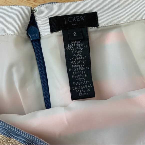 J. Crew Gold metallic stripped mini skirt. - Picture 4 of 8